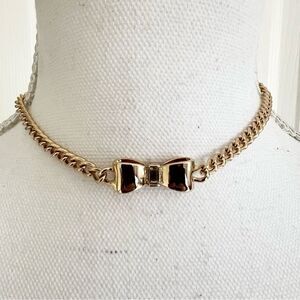Gold Chain Choker Necklace with Bow NEW MSRP $72